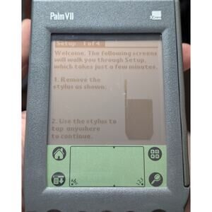 Palm VII 3Com PDA Working Tested + Lucasfilm Genuine Leather Case Leeds Vintage